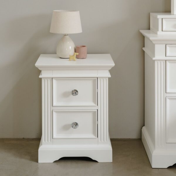 Georgian Style Bedside Table with Crystal Handles