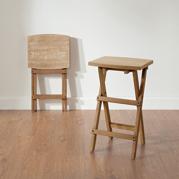 Shire Folding Bar Stool- Natural Wood